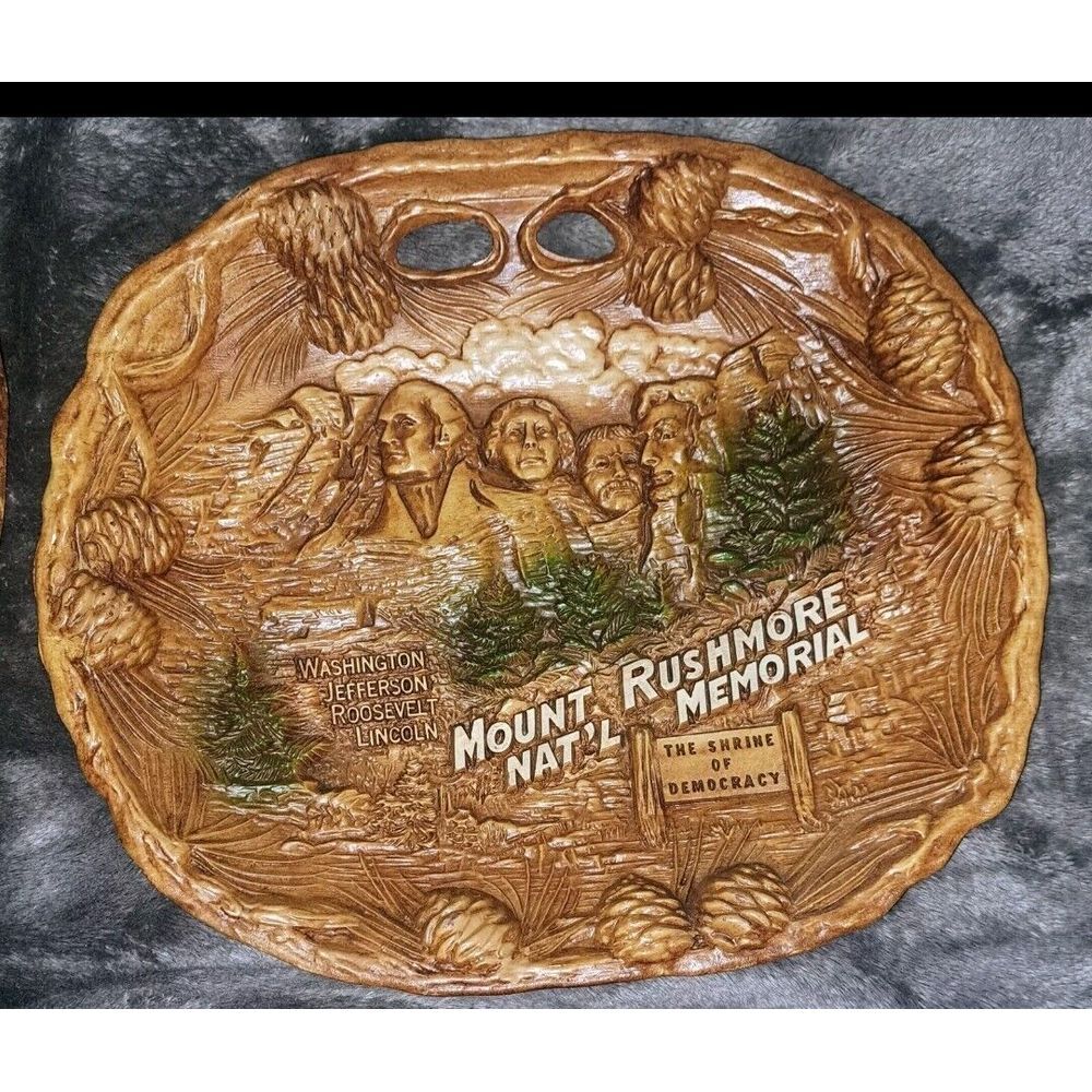VINTAGE 3D NATIONAL PARK PLATE PLAQUE BY TACO MOUNT RUSHMORE